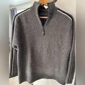 100 % wool American Eagle Outfitters Gray and Blue Zip-Up Sweater league
